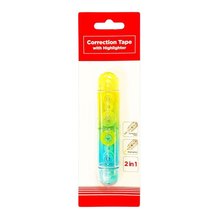 Best Buy 2in1 Correction Tape 5mmx5m with Highlighter 5mmx5m Yellow+Green Gradient CP-9749