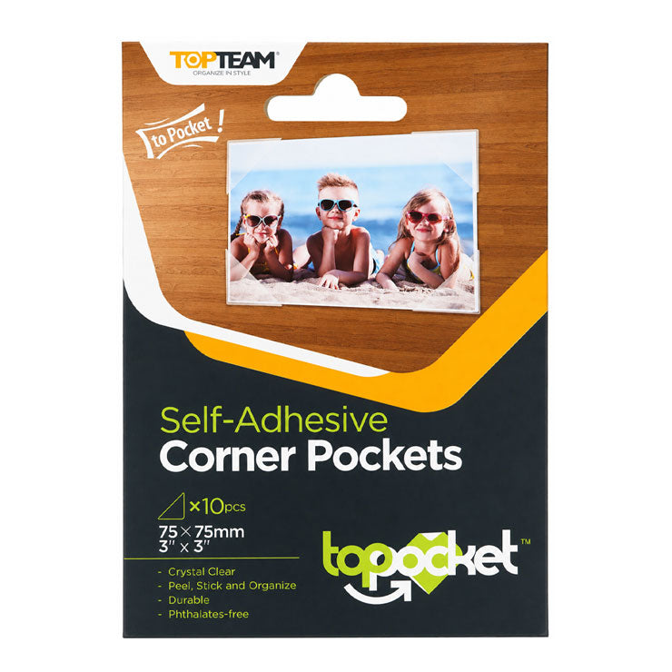 Topteam Label Pocket Holder 10306 75x75mm 2S 10Sheet For Corner Self Adhesive
