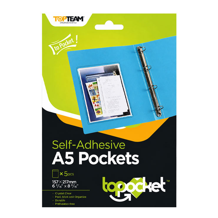 Topteam Label Pocket Holder 10327 157x217mm 5Sheet For A5 Paper Self Adhesive