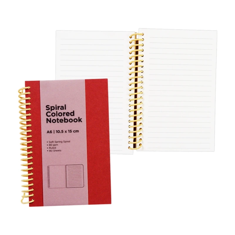 Premiere Notes Spiral Notebook Nb-D26-29-A6 A6 80S 80gsm Maroon Kraft - Notebooks & Pads