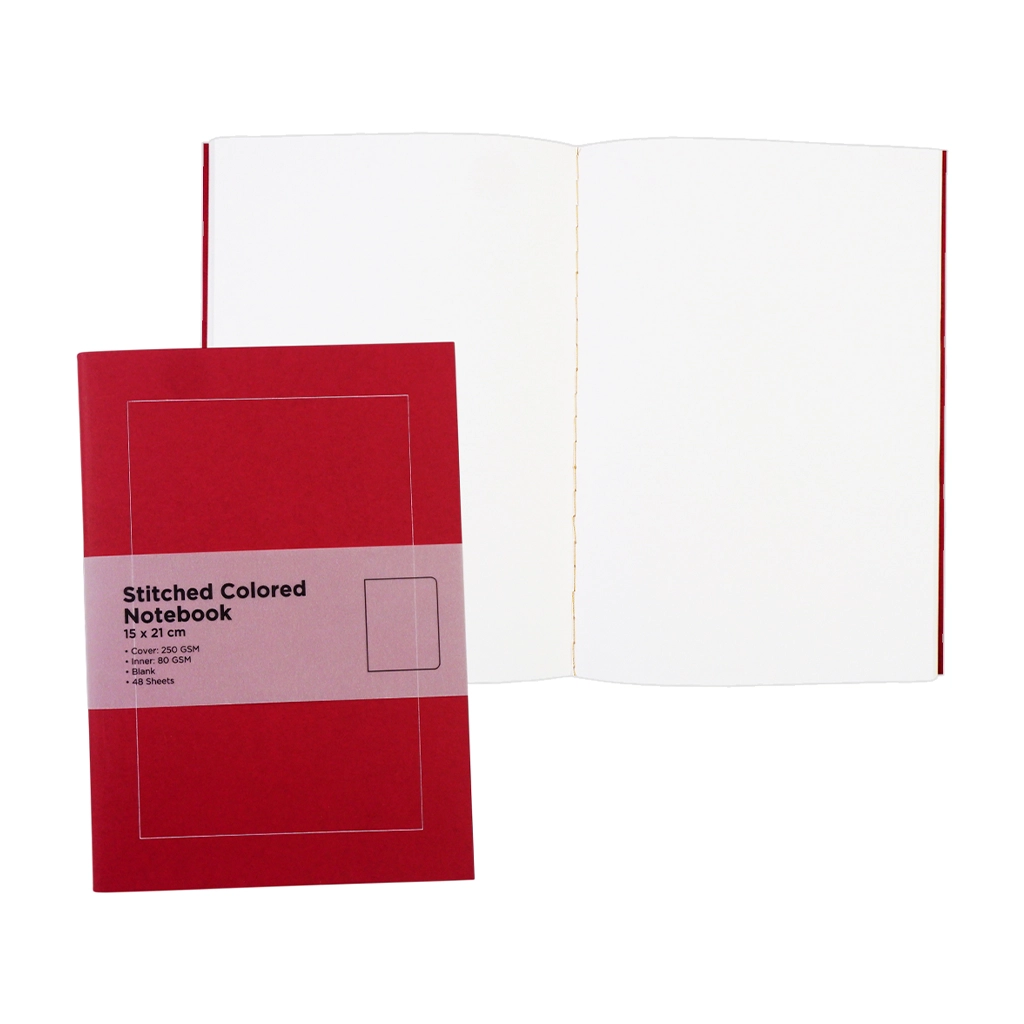 Premiere Notes Stitch Notebook Nb-C26-21-A5 A5 80S 80gsm Red Blank - Notebooks & Pads