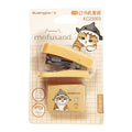 Mofusand Stapler Set No.35 Mini With Staple Wire 24/6 Blue,Brown,Orange KC23003 (Color May Vary)
