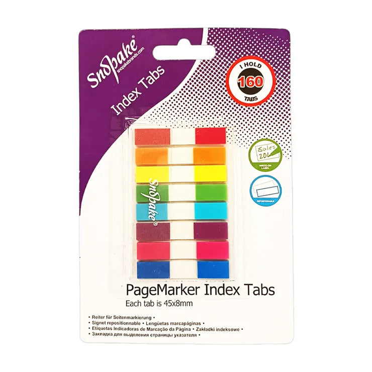 Snopake Index Tabs Page Markers 160Tabs 45X8mm
