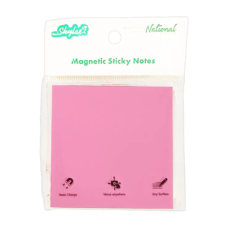 Skylar Glue Free Magnetized Sticky Notes 3x3In 80Sheets - School & Office Supplies