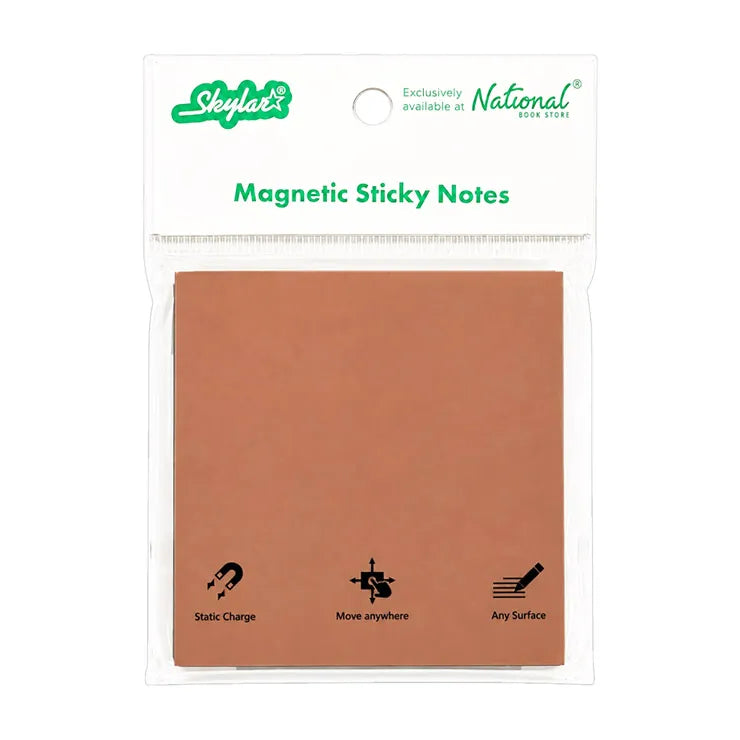 Skylar Glue Free Magnetized Sticky Notes 3x3In 80Sheets - School & Office Supplies